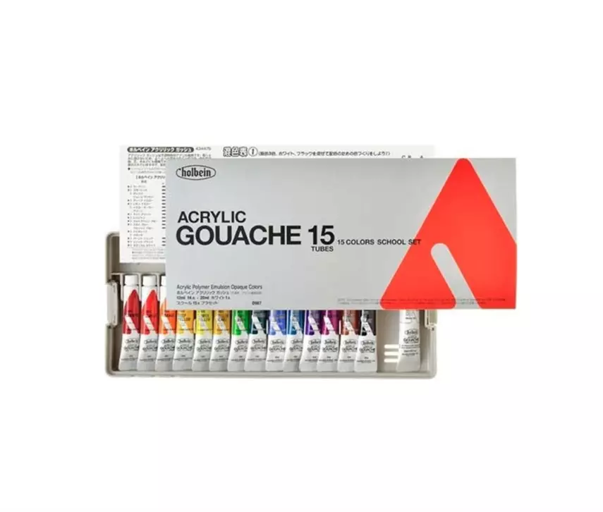 Holbein Akrilik Guaj Boya Seti 12 ml x 15 Renk - 1