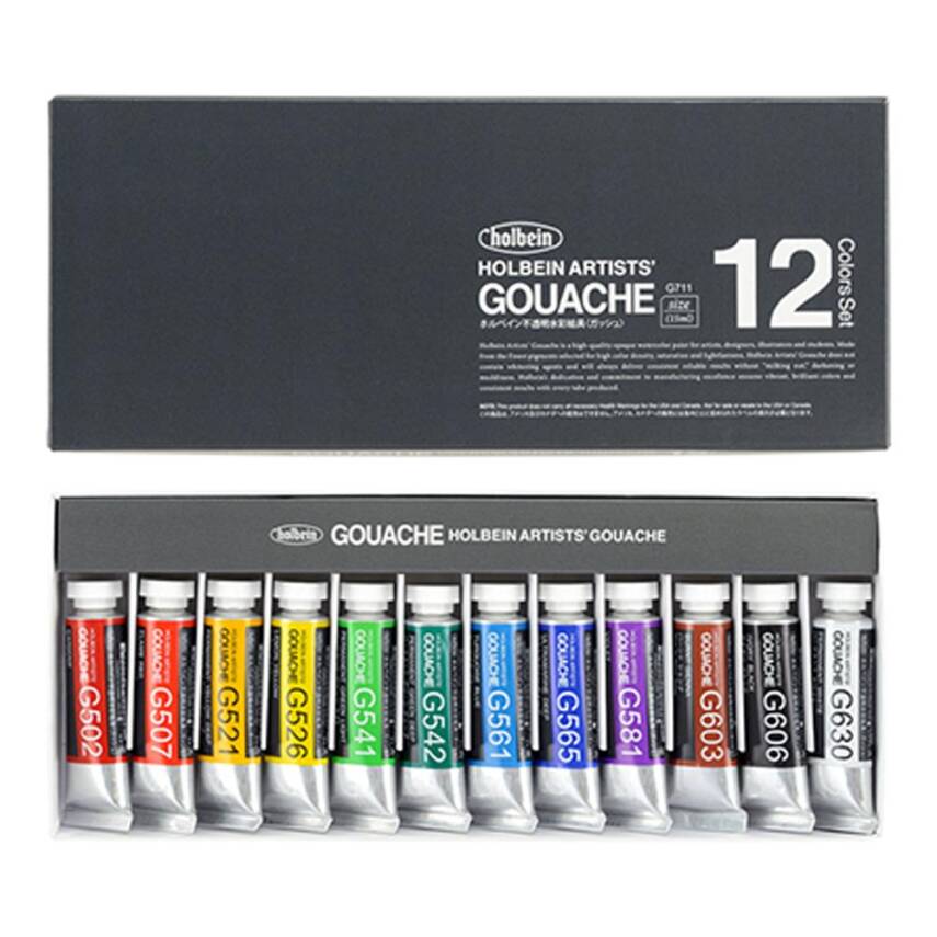 Holbein Gouache Paint Set 15 ml x 12 Colors - 1