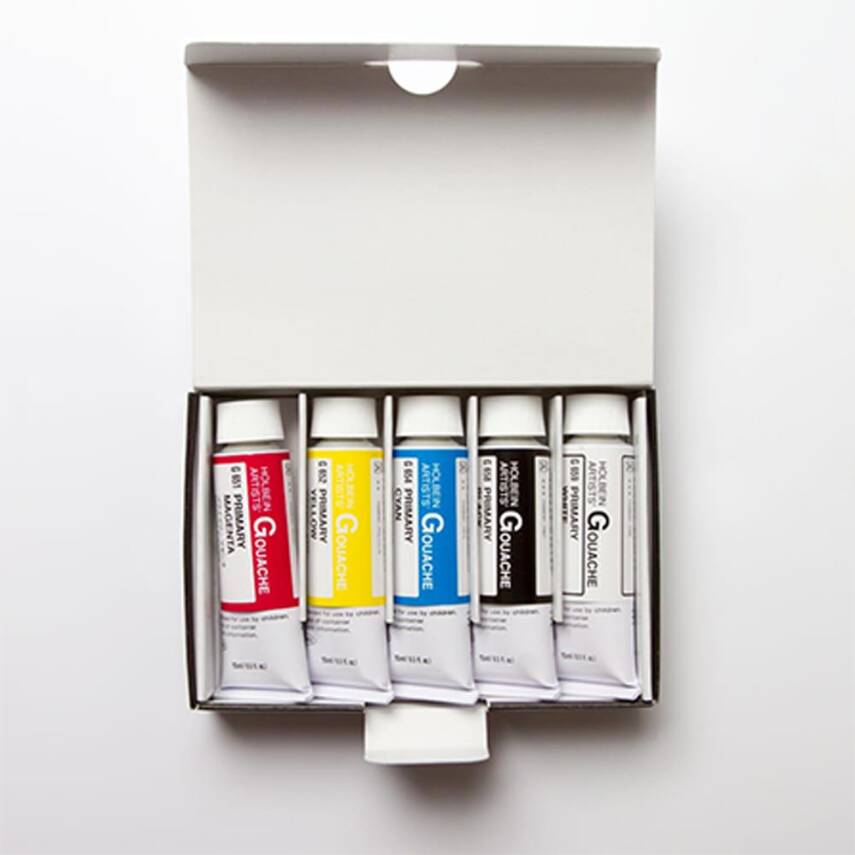 Holbein Gouache Paint Set 15 ml x 5 Main Colors - 1