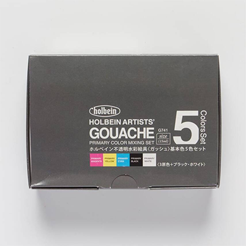 Holbein Gouache Paint Set 15 ml x 5 Main Colors - 2