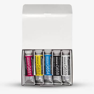 Holbein Gouache Paint Set 15 ml x 5 Main Colors - 3