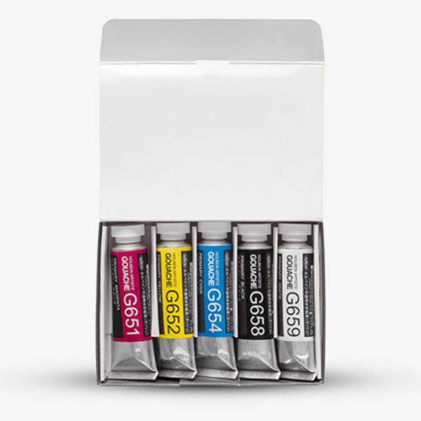Holbein Gouache Paint Set 15 ml x 5 Main Colors - 3