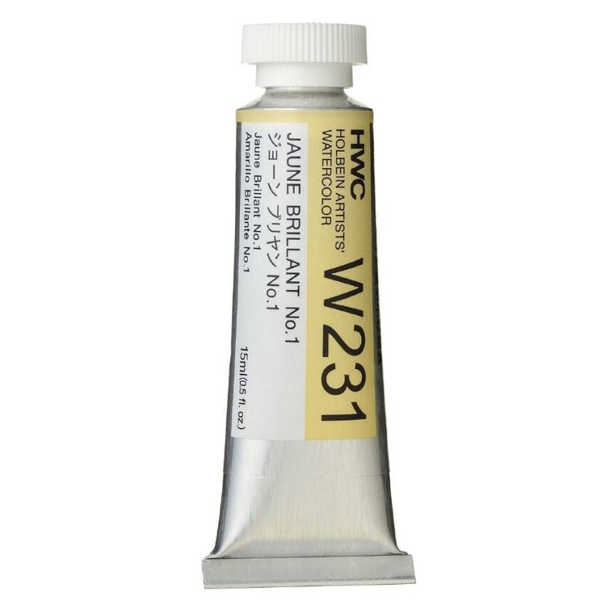 Holbein Watercolor Paint 15ml Jaune Brillant No.1 W231 - 1