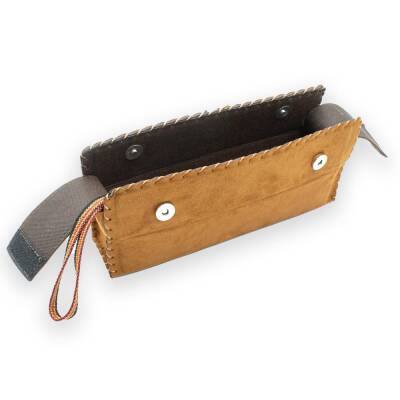 Honarkadeh Süet Mıknatıslı Kapaklı Fırça ve Kalem Çantası - 4