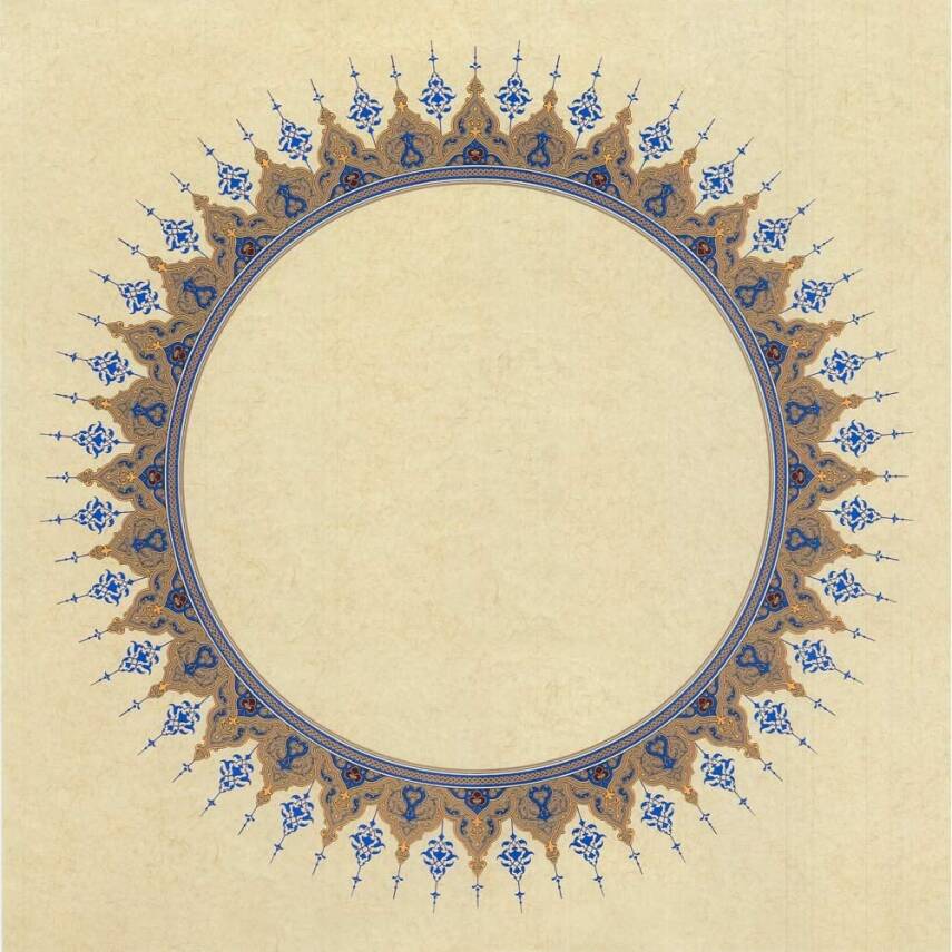 Illuminated Facsimile Paper Round 32x32 cm No:03 - 1