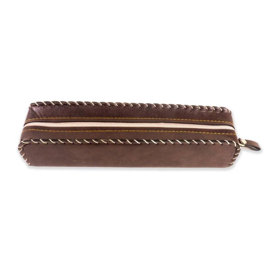Imitation Leather Zippered Pencil Case - 2