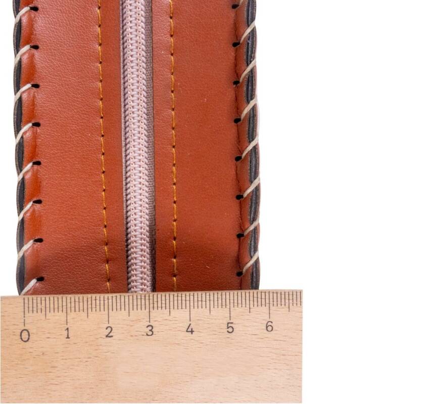 Imitation Leather Zippered Pencil Case - 5
