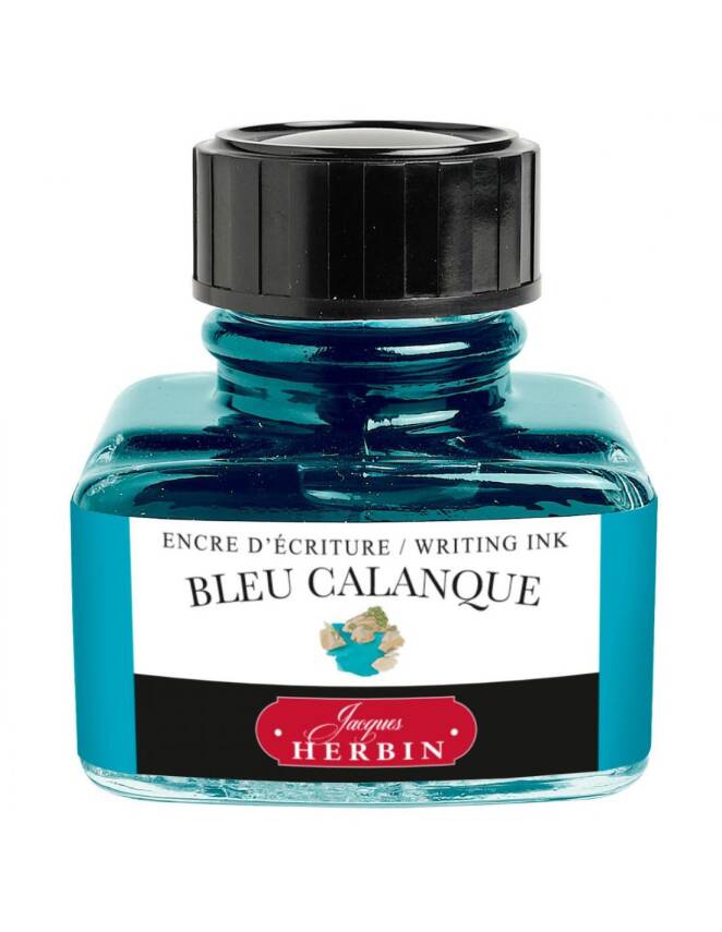J. Herbin D Fountain Pen Bottle Ink 30 ml 13014T Calanque Blue - 1