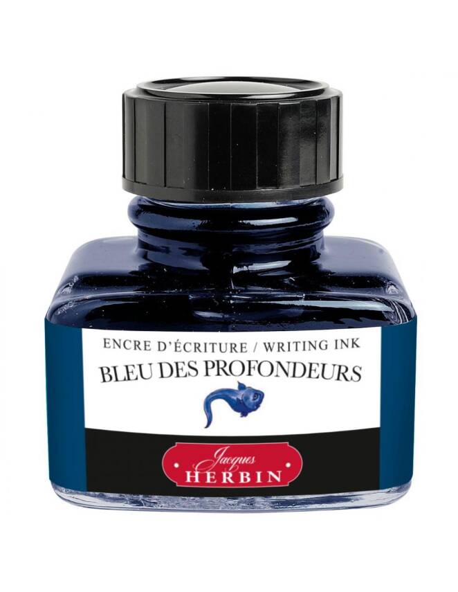J. Herbin D Fountain Pen Bottle Ink 30 ml 13018T Blue Profondeurs - 1