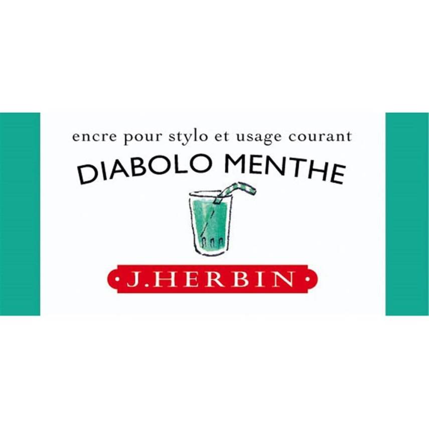 J. Herbin D Fountain Pen Bottle Ink 30 ml 13033T Diabolo Menthe - 1