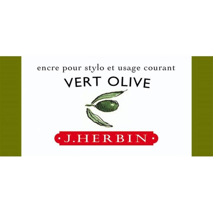 J. Herbin D Fountain Pen Bottle Ink 30 ml 13036T Vert Olive - 1