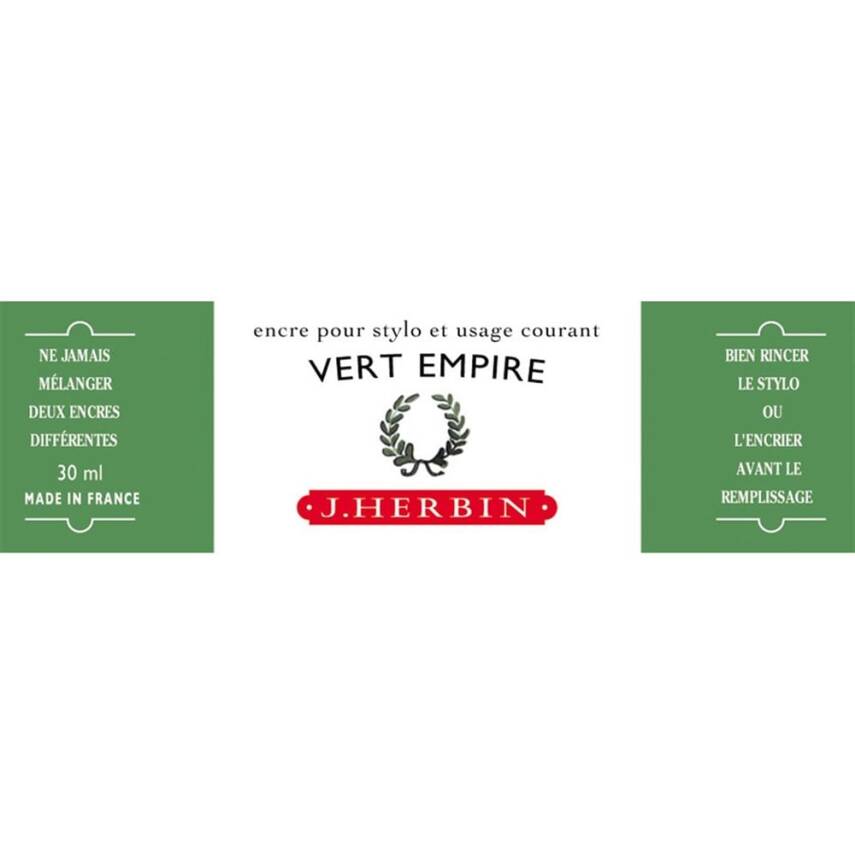 J. Herbin D Fountain Pen Bottle Ink 30 ml 13039T Vert Empire - 1