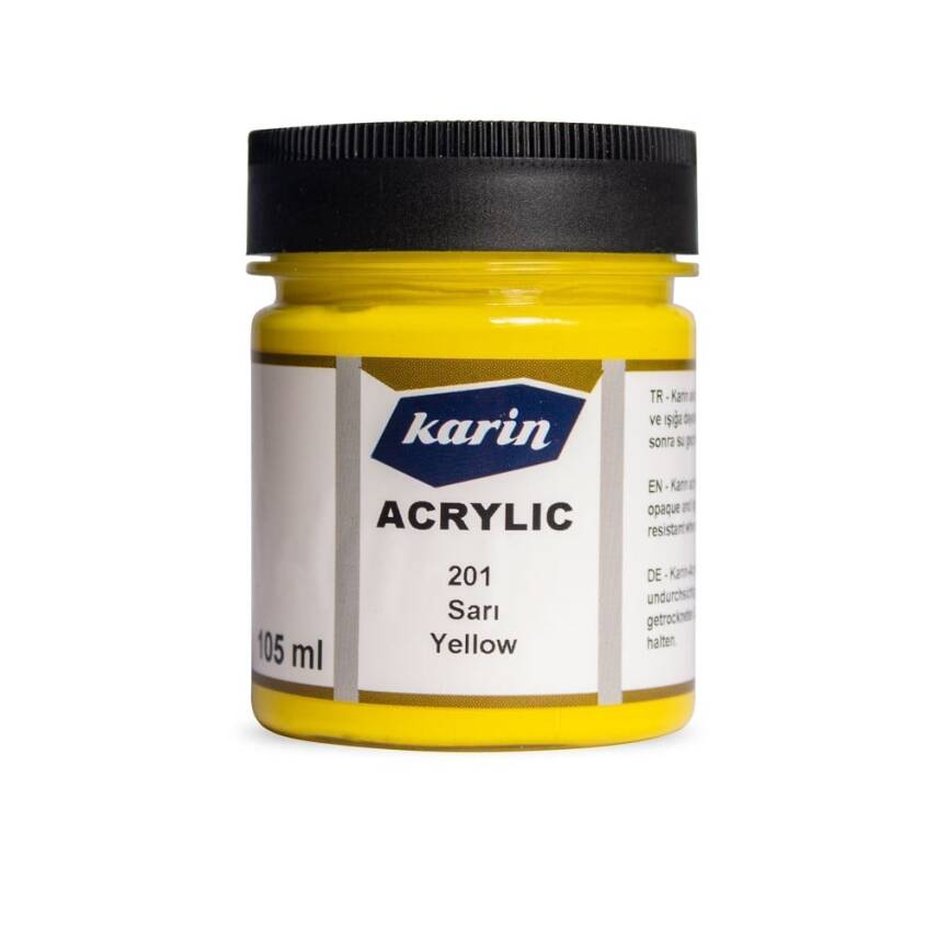 Karin Acrylic Paint 201 Yellow 105 ml - 1