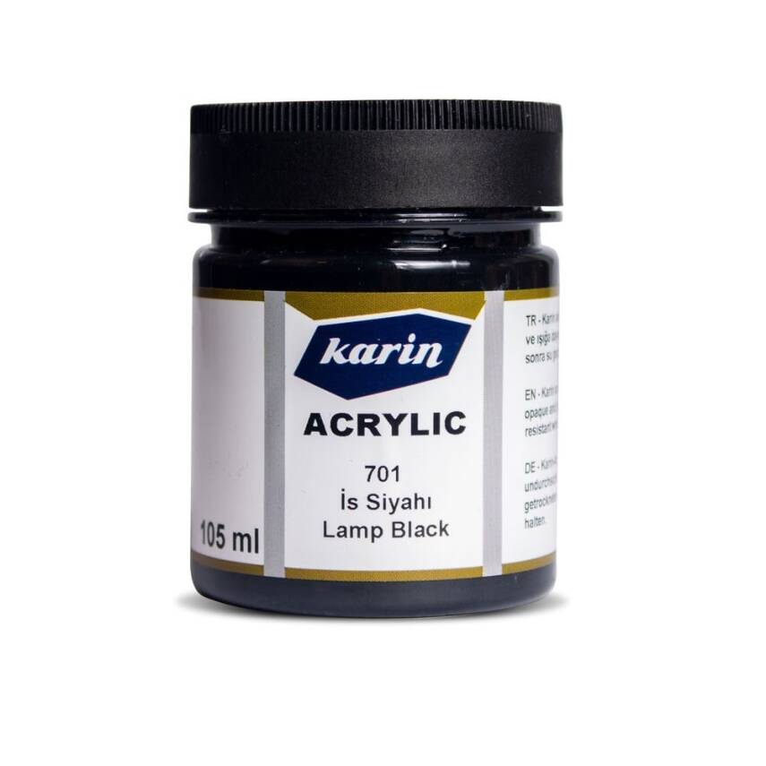 Karin Acrylic Paint 701 Lamp Black 105 ml - 1