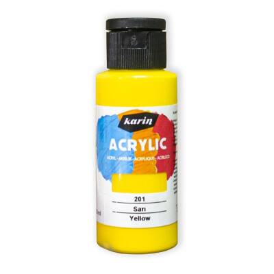 Karin Acrylic Paint 201 Yellow 50 ml