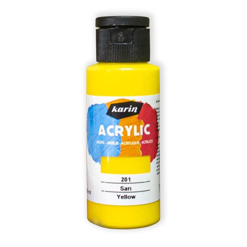 Karin Acrylic Paint 201 Yellow 50 ml - 1