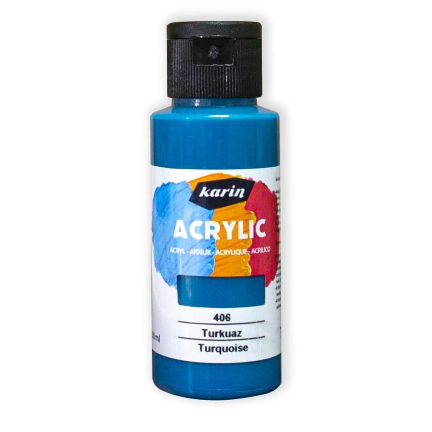 Karin Akrilik Boya 406 Turkuaz 50 ml - 1