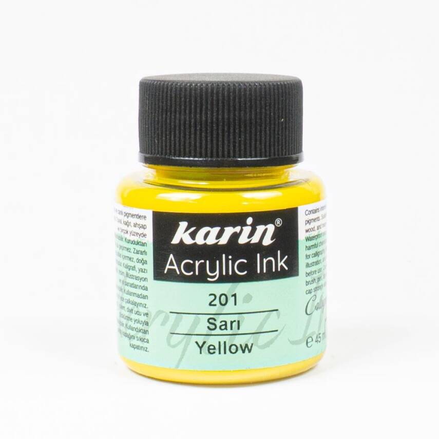 Karin Akrilik Mürekkep 201 Sarı 45 ml - 1