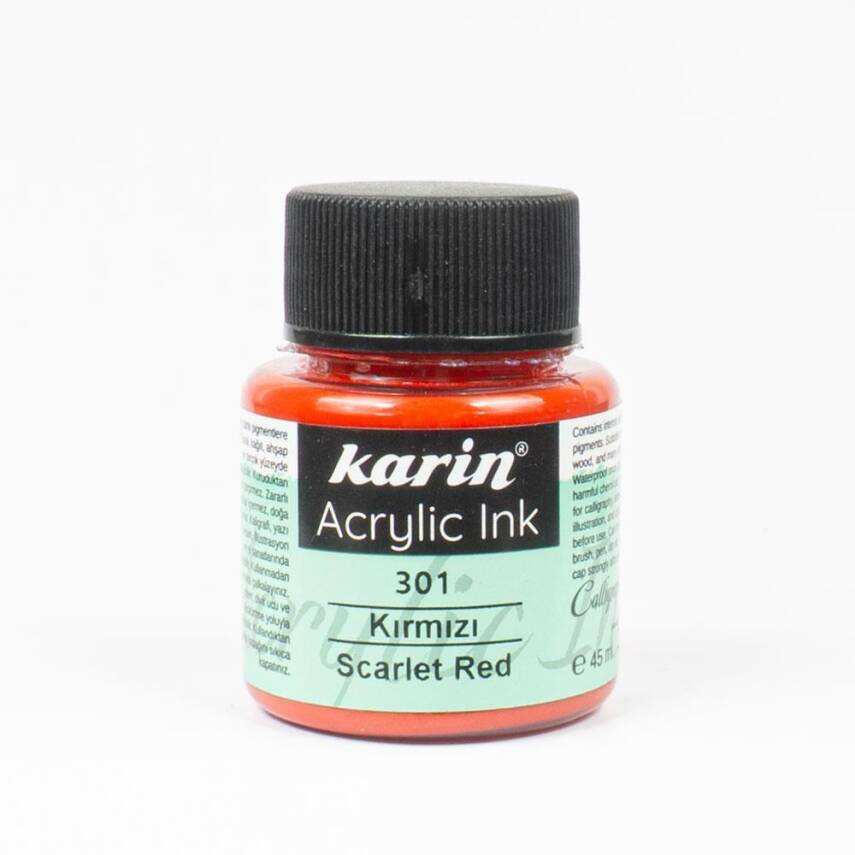 Karin Akrilik Mürekkep 301 Scarlet Kırmızı 45 ml - 1