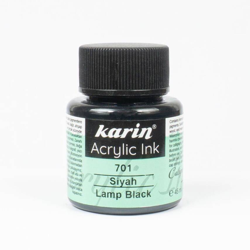 Karin Akrilik Mürekkep 701 Siyah 45 ml - 1
