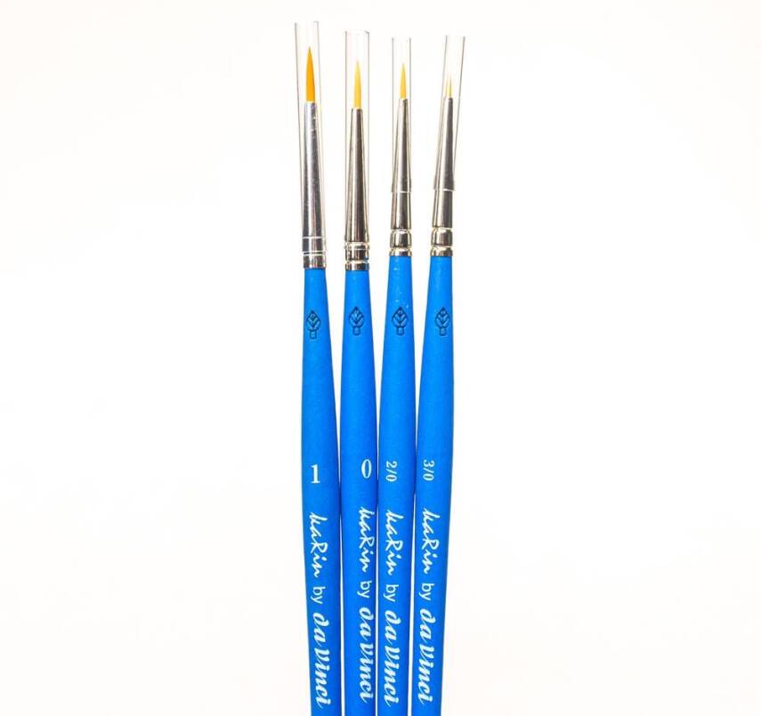 Karin By Da Vinci Multi-Purpose (NAIL ART, ILLUMINATION, MINIATURE, WATERCOLOR, GOUACHE) Brush Set No: 4 - 1