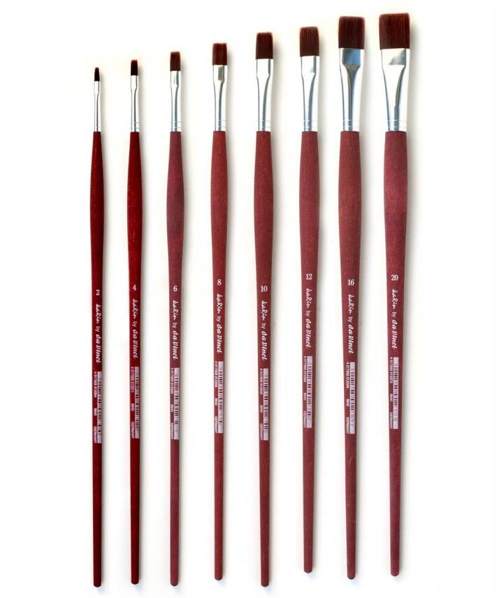 Karin By Da Vinci Sentetik Düz Akrilik Boya Ve Yağlı Boya Fırçası Seri 8640T5 No:10 - 1