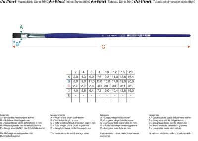 Karin By Da Vinci Synthetic Flat Acrylic and Oil Paint Brush Series 8640T5 No:6 - 4