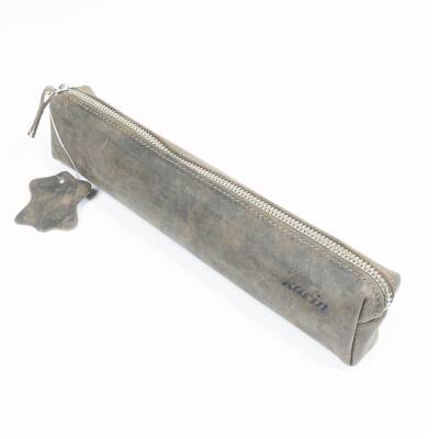 Karin Crazy Deri Kalemlik Haki Yeşil - 2