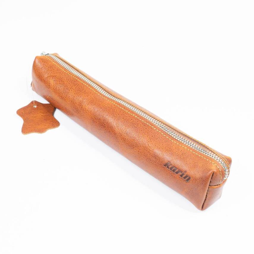 Karin Crazy Leather Pen Holder Tan - 2