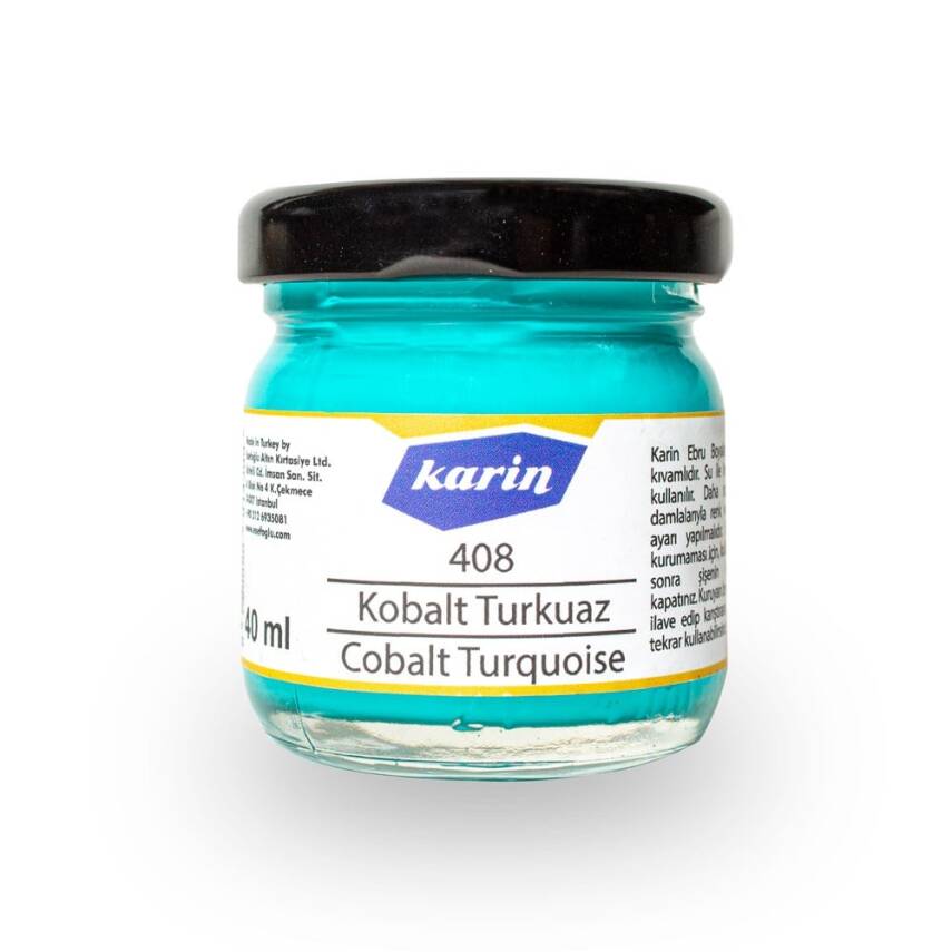 Karin Ebru Boyası 408 Kobalt Turkuaz 40 ml - 1