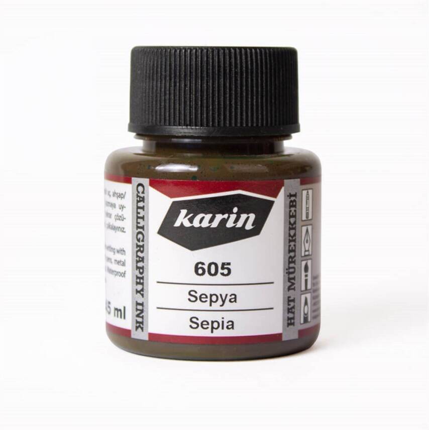 Karin Hat Mürekkebi 605 Sepya 45 ml - 1