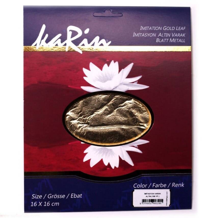 Karin Imitation Gold Leaf 100 Leaves 16 X 16 Cm - 1