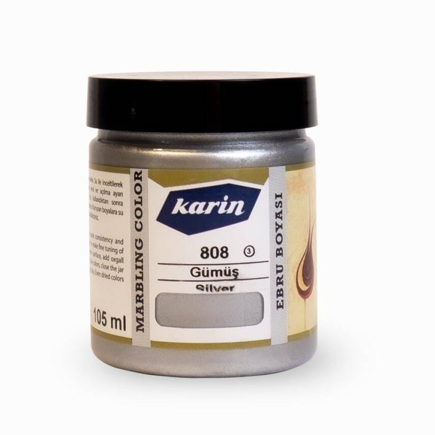 Karin Marbling Paint 808 Silver 105 ml - 2