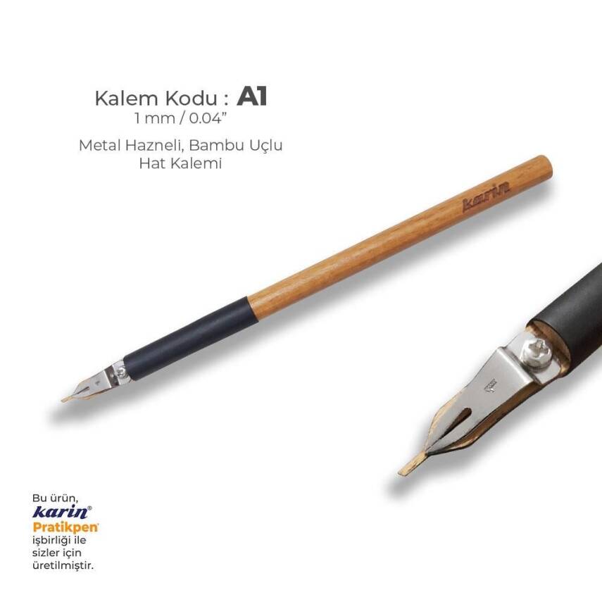 Karin Metal Chamber Bamboo Thuluth Pen 1 mm - 1