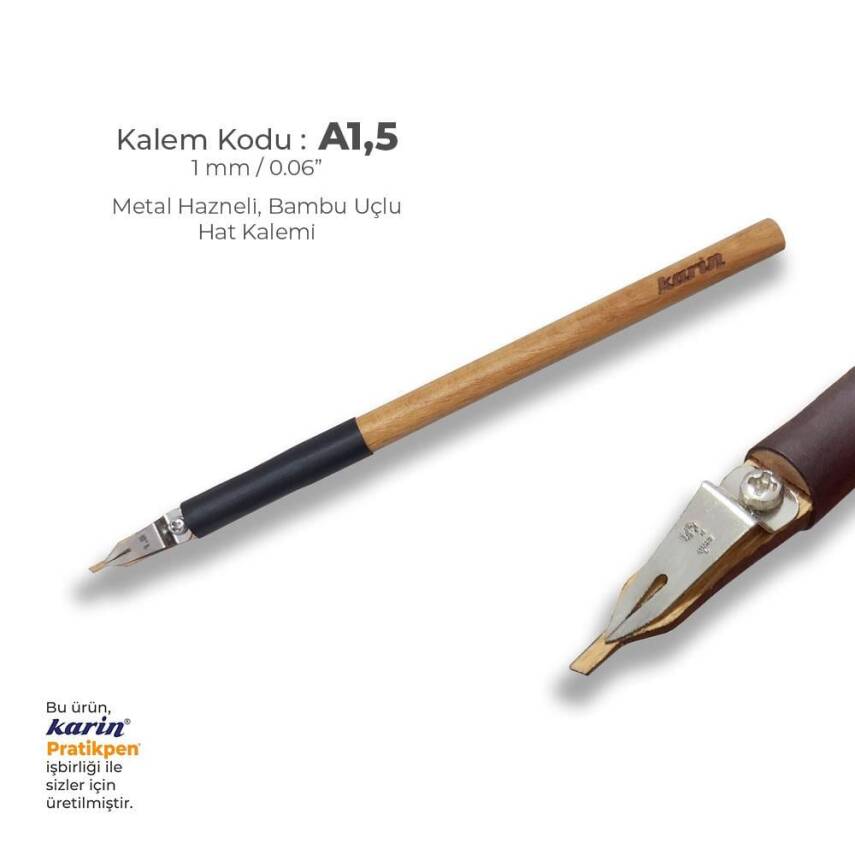 Karin Metal Chamber Bamboo Thuluth Pen 1.5 mm - 1