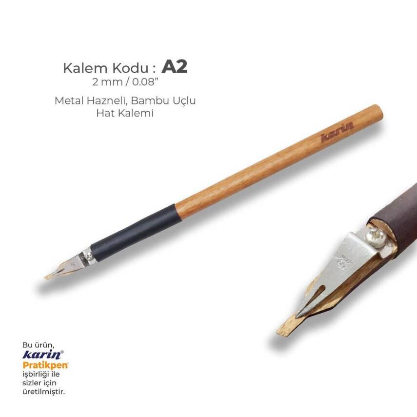 Karin Metal Chamber Bamboo Thuluth Pen 2 mm - 1