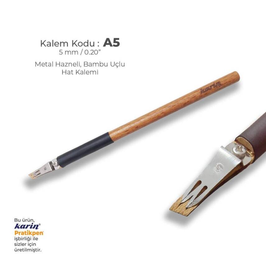 Karin Metal Chamber Bamboo Thuluth Pen 5 mm - 1