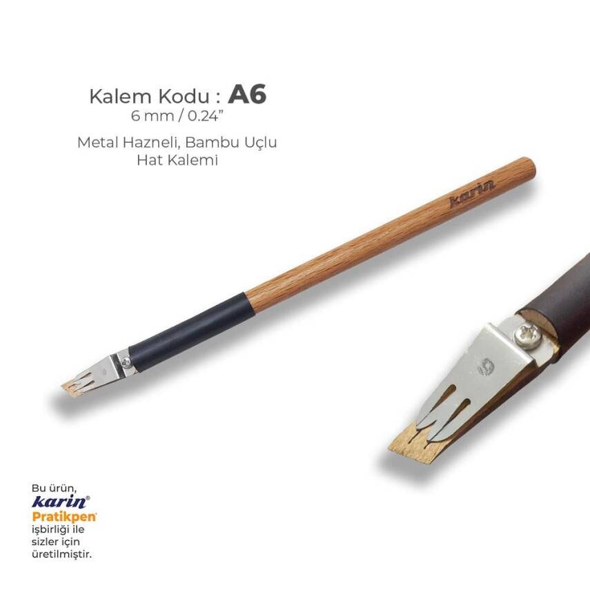 Karin Metal Chamber Bamboo Thuluth Pen 6 mm - 1
