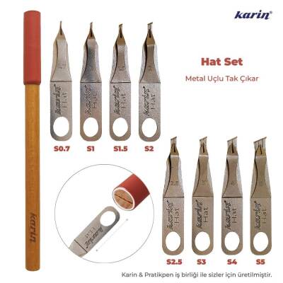 Karin Metal Hat Kalem Seti (Sekiz Uç + Bir Kalem Sapı)