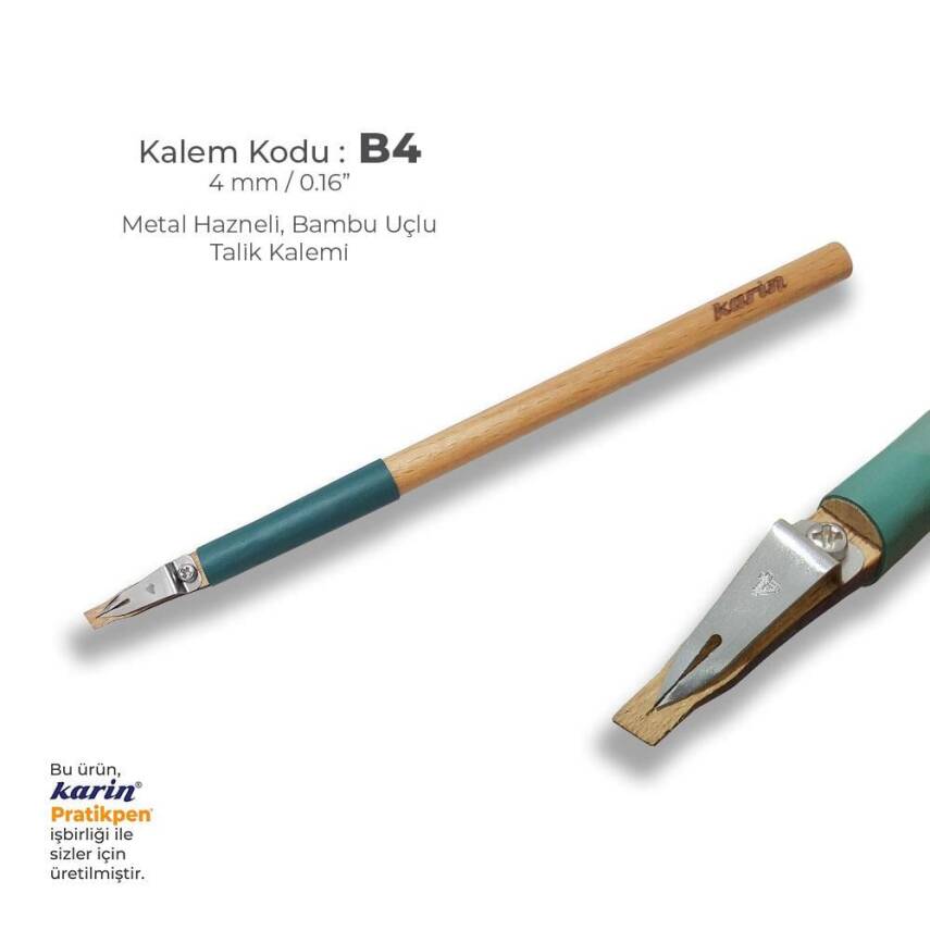 Karin Metal Hazneli Bambu Talik Kalem 4 mm - 1