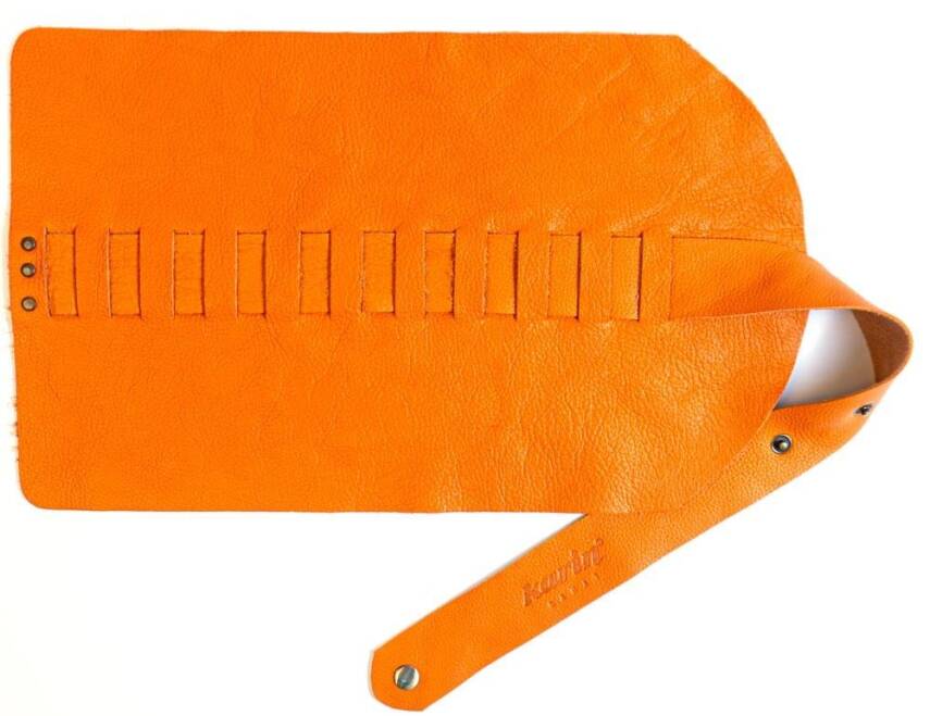 Karin Roll Leather Pen Case Orange 10 Pieces - 1