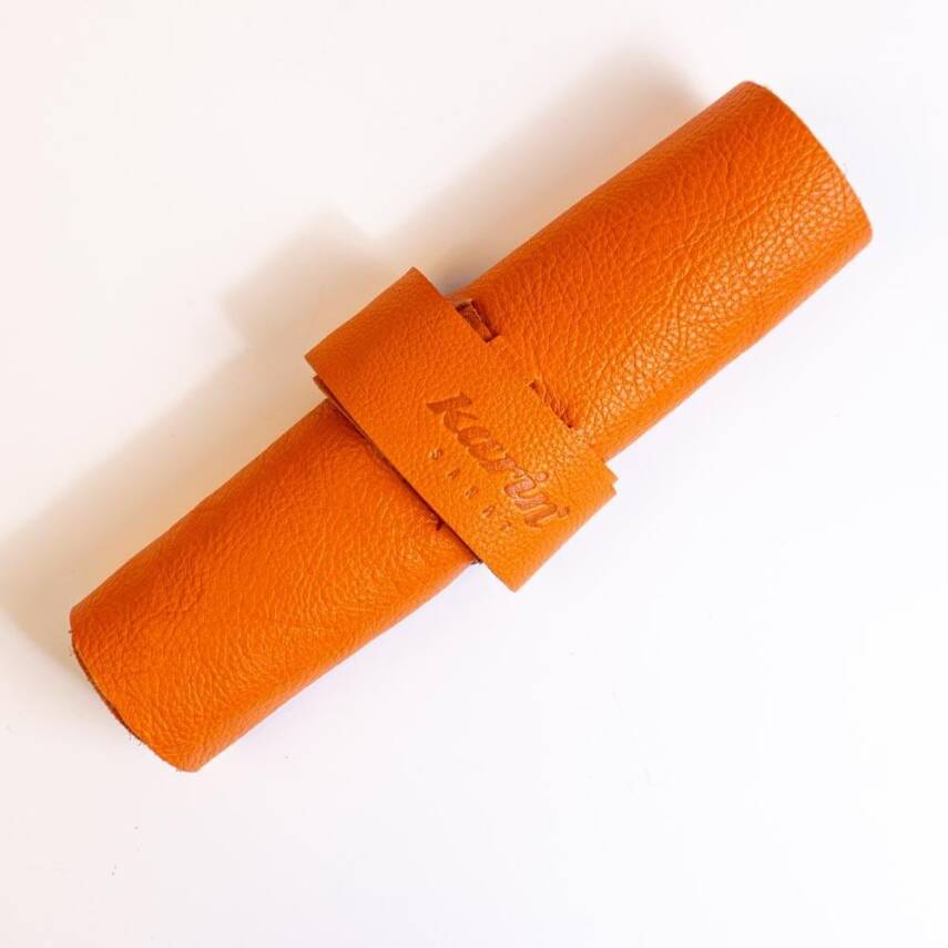 Karin Roll Leather Pen Case Orange 10 Pieces - 2
