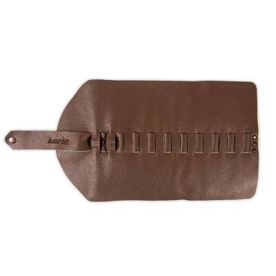Karin Roll Leather Pen Holder Brown 10 Pieces - 1