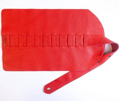 Karin Roll Leather Pen Holder Red 10 Pieces - 1