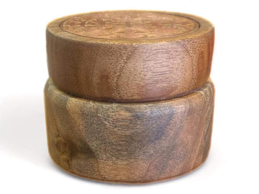 Karin Wooden Inkwell with Patterned Copper Engraving - 1