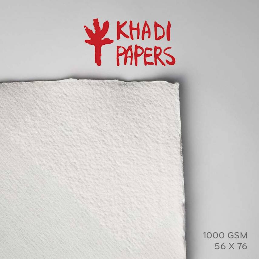 Khadi Handmade Paper 1000 gsm 56x76 cm Rough White - 1
