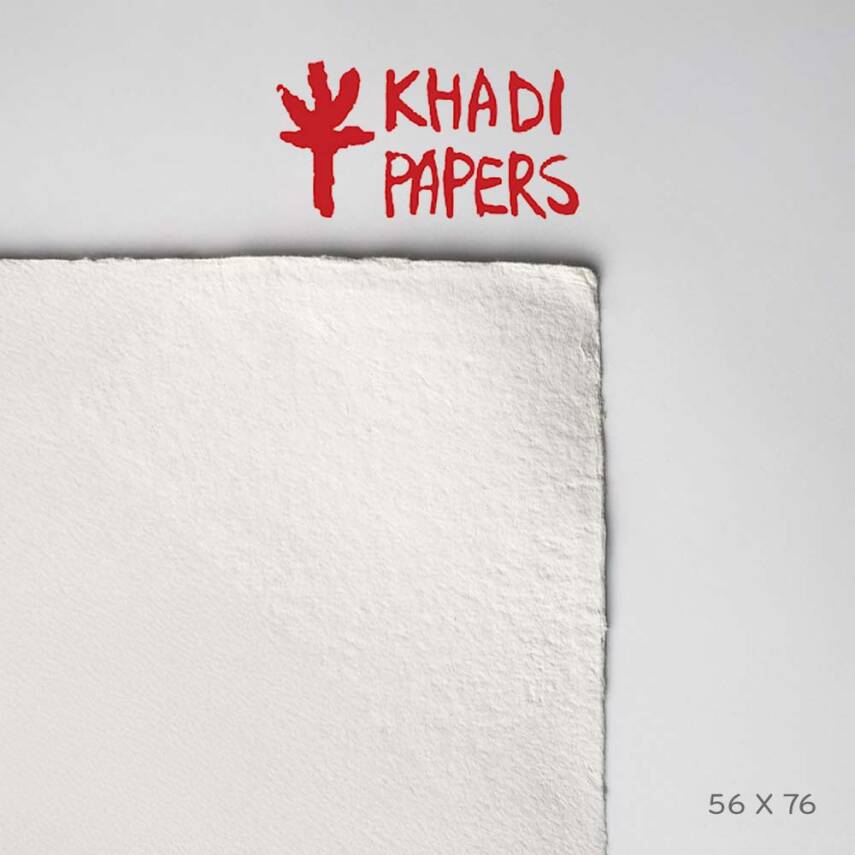 Khadi Handmade Paper 640 gsm 56x76 cm Smooth White - 1
