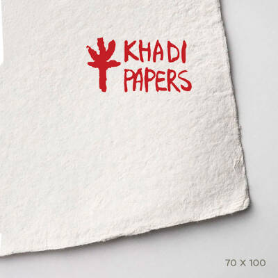 Khadi Handmade Paper White Rough 640 Gsm 70x100 Cm - 1