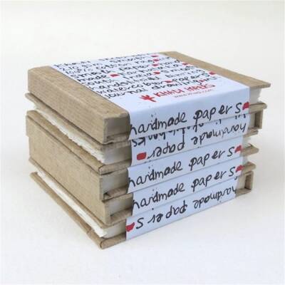 Khadi Hard Cover Handmade Multi-Purpose Drawing Notebook 210 gr 13x16 cm Smooth 19339 - 2