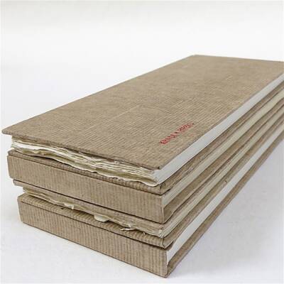 Khadi Hard Cover Handmade Multi-Purpose Drawing Notebook 210 gr 13x32 cm Rough 19337 - 1